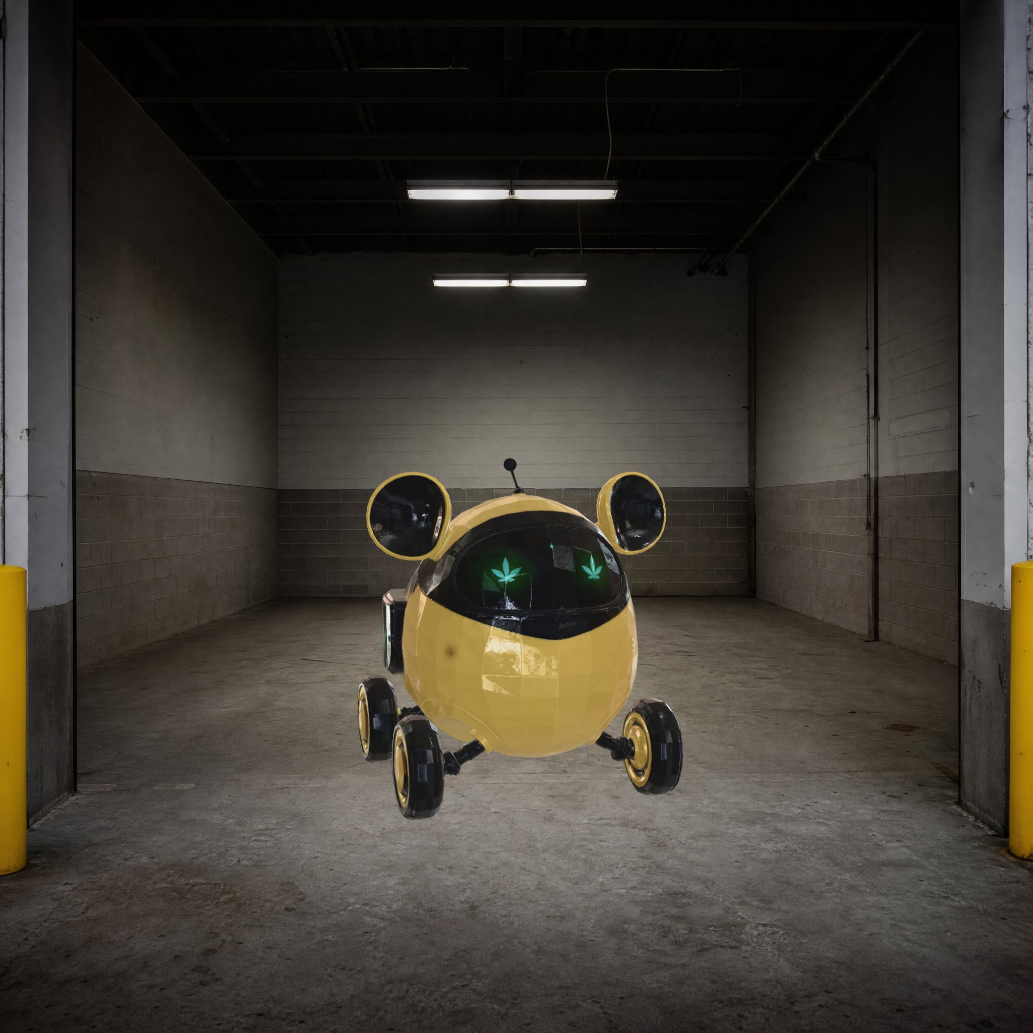 The Standard Weedamouse delivery unit, glossy yellow